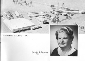 Modern Plant and Offices 1965. Caroline S. Summers, president 1951 -
